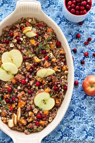 Quinoa Stuffing with Apple, Sweet Potato & Hazelnuts