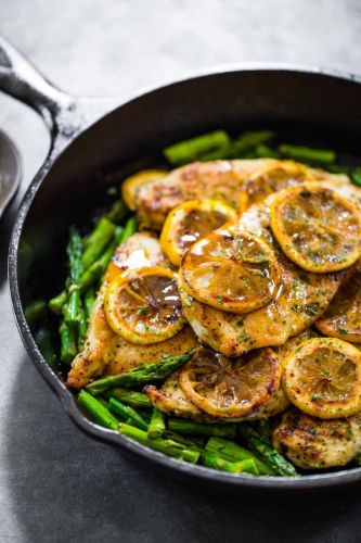5 ingredient lemon chicken with asparagus