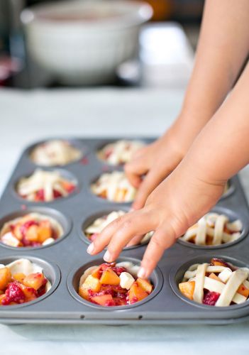 Mini Peach Raspberry Pies