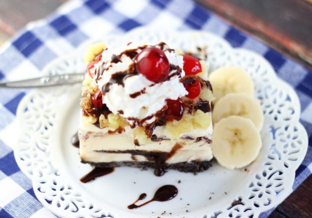 Banana Split Ice Cream Cake