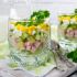 Ham, potato, egg and cucumber chopped salad