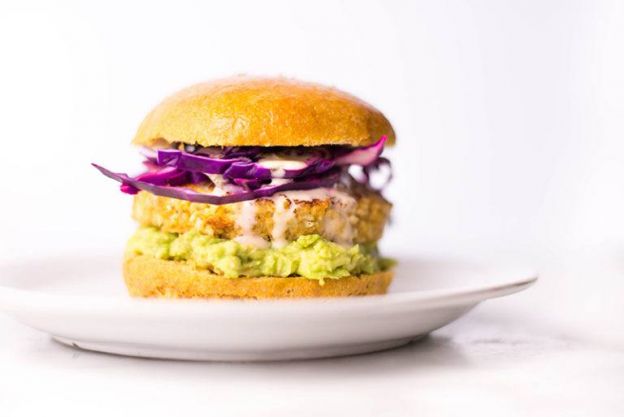 Spicy Cauliflower Burgers with Sweet Potato Buns