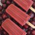 Homemade cherry ice pops