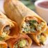 Baked sausage, spinach, and egg breakfast taquitos