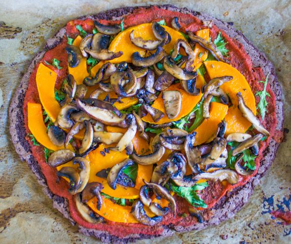 Black bean crust pizza