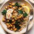 Miso Mushrooms with Chickpeas and Kale