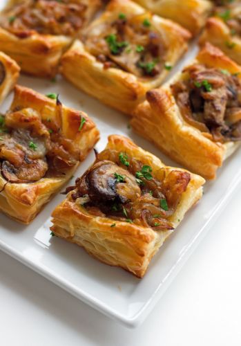 Gruyere, mushroom, & caramelized onion bites