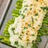 Three cheese asparagus gratin