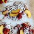 Cinnamon Sugar Funnel Cake with Peaches and Raspberries