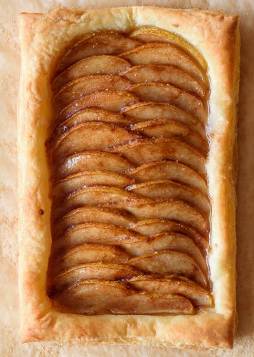 Ginger pear puff pastry tart