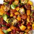 Roasted brussels sprouts, cinnamon butternut squash, pecans, and cranberries