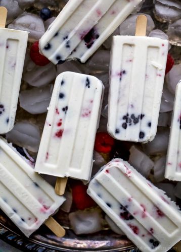 Creamy Berry Coconut Popsicles