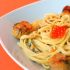 Spaghetti with Scallops and Salmon Caviar