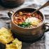 Spicy Posole with Cheesy Jalapeno Cornbread Muffins