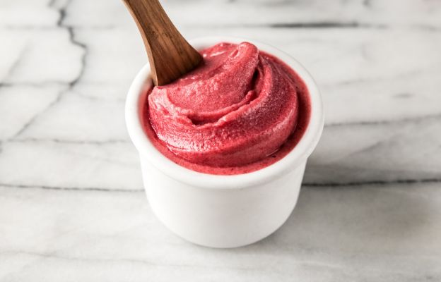 Raspberry rhubarb sorbet