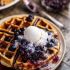 Greek Yogurt Blueberry Waffles with Fresh Blueberry Sauce