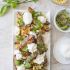 Grilled Garlic-Herb Potato Wedges With Corn, Pesto & Burrata