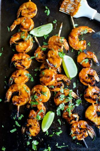 Honey Sriracha Grilled Shrimp