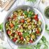 Crispy Pesto GNocchi with Goat Cheese and Cherry Tomatoes