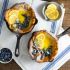 Mini Dutch babies with lemon curd and blueberries