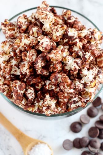 Dark chocolate sea salt popcorn