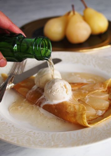 Champagne Pear Crepes