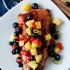 Sweet and Spicy Asian Salmon with Blueberry Pineapple Salsa