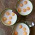 Chilled tapioca cantaloupe-coconut milk dessert soup