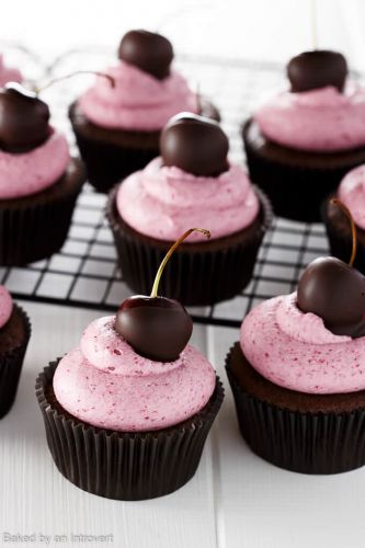 Chocolate cherry cupcakes