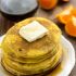 Orange vanilla pancakes with vanilla maple syrup