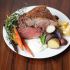 Mediterranean spiced roasted leg of lamb with yogurt mint feta sauce