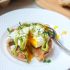 Mexican eggs benedict with avocado hollandaise