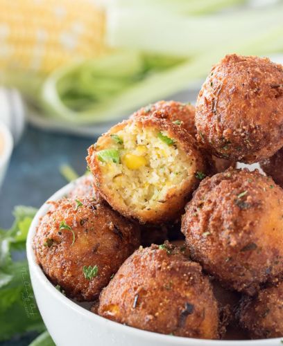 Sweet Corn Fritters with Spicy Aioli
