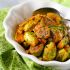 Curry-simmered brussel sprouts