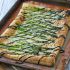 Asparagus Gruyere tart with balsamic glaze
