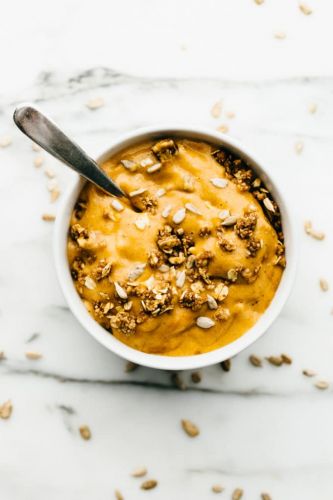 Sweet Potato Breakfast Nice Cream with Cinnamon Sunflower Crumble