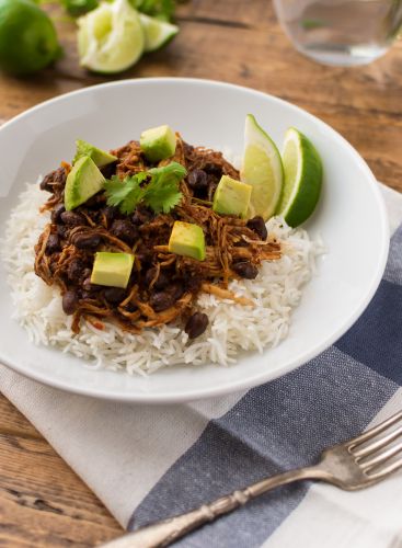 Easy Slow Cooker Salsa Chicken with Black Beans