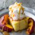 Grilled Peach and Cornbread Sundae