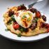 Creamy polenta eggs with chorizo