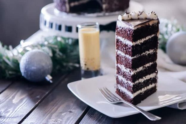 Spiced Chocolate Eggnog Cake