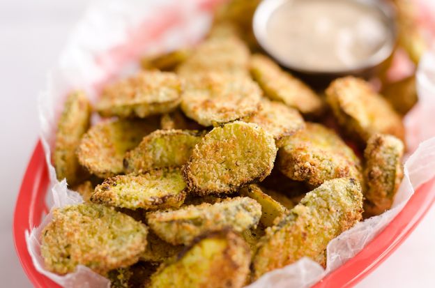 Air fryer Parmesan Dill Fried Pickle Chips