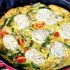 Spring vegetable and goat cheese frittata