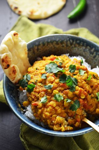 Slow cooker Indian-spiced lentils
