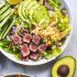 Sashimi Tuna Salad with Carrot Ginger Dressing