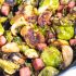 Garlic Roasted Brussels Sprouts with Ham