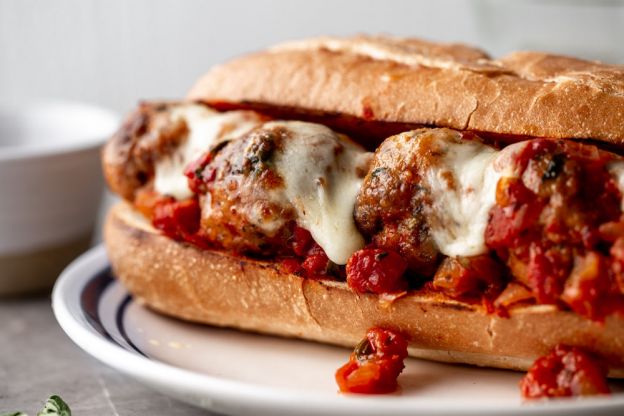 Meatball Subs with Spicy Beef and Pork Meatballs