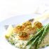 Pistachio encrusted sea scallops with Champagne risotto and roasted asparagus