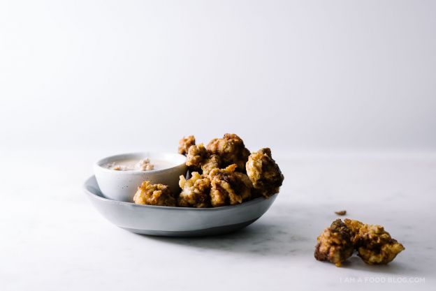 Crispy Chicken Fried Steak Bites with White Wine Sausage Gravy