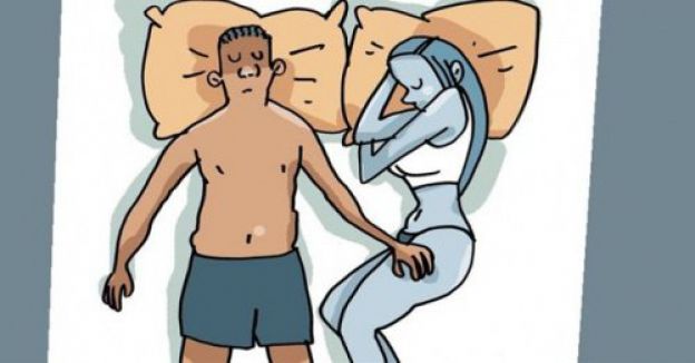 Intertwined with feet apart