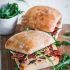 Honey Toasted Halloumi & Bacon Sandwiches with Marinated Vegetables